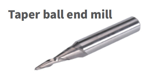 Cylindrical Shank Solid Carbide Tools High Precision Taper Ball End Mill