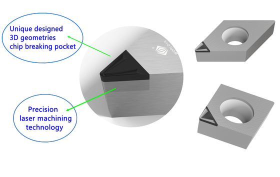 DCGW PCD CVDD insert with chip-breaker Cutting Tools For Machining Aluminum Alloys